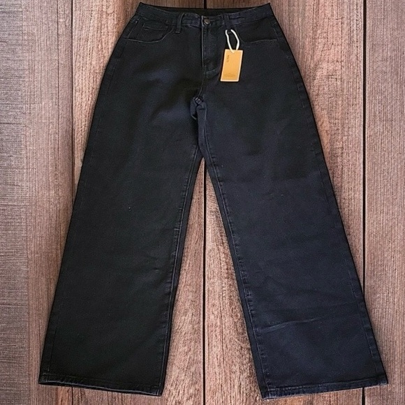 HDLTE wide leg jeans women’s size small black NWT - Picture 1 of 2